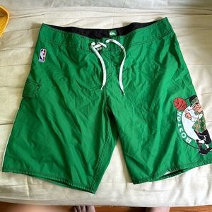 Quicksilver Celtics NBA board shorts NWOT